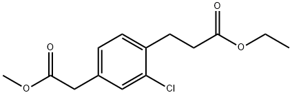 Methyl 3-chloro-4-(3-ethoxy-3-oxopropyl)phenylacetate Structure