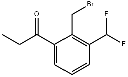 1-(2-(Bromomethyl)-3-(difluoromethyl)phenyl)propan-1-one Structure