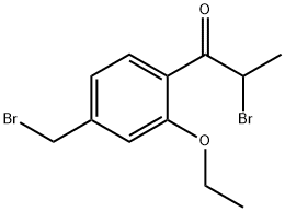 2-Bromo-1-(4-(bromomethyl)-2-ethoxyphenyl)propan-1-one Structure