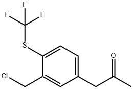 1-(3-(Chloromethyl)-4-(trifluoromethylthio)phenyl)propan-2-one Structure