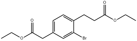 Ethyl 3-bromo-4-(3-ethoxy-3-oxopropyl)phenylacetate Structure