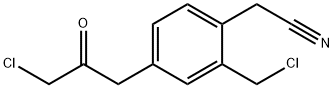 2-(Chloromethyl)-4-(3-chloro-2-oxopropyl)phenylacetonitrile Structure