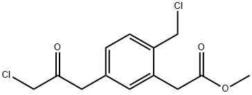 Methyl 5-(3-chloro-2-oxopropyl)-2-(chloromethyl)phenylacetate Structure