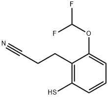 2-(Difluoromethoxy)-6-mercaptophenylpropanenitrile Structure