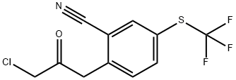 2-(3-Chloro-2-oxopropyl)-5-(trifluoromethylthio)benzonitrile Structure