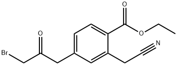 Ethyl 4-(3-bromo-2-oxopropyl)-2-(cyanomethyl)benzoate Structure