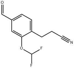 2-(Difluoromethoxy)-4-formylphenylpropanenitrile Structure