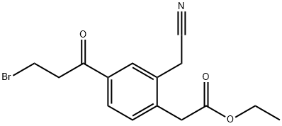 Ethyl 4-(3-bromopropanoyl)-2-(cyanomethyl)phenylacetate Structure