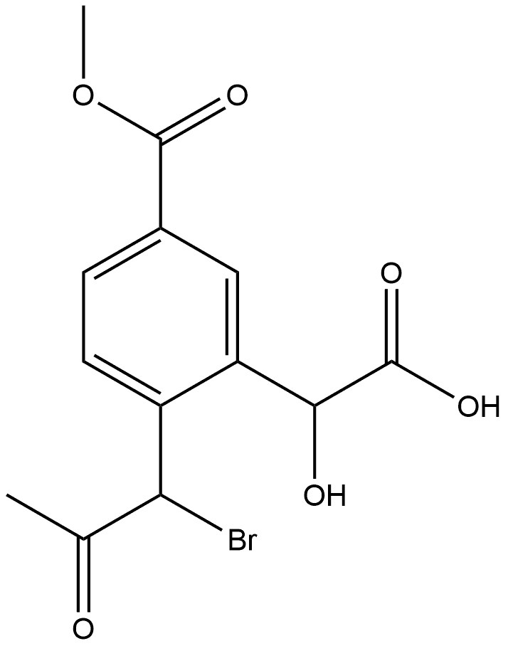 Methyl 4-(1-bromo-2-oxopropyl)-3-(carboxy(hydroxy)methyl)benzoate Structure