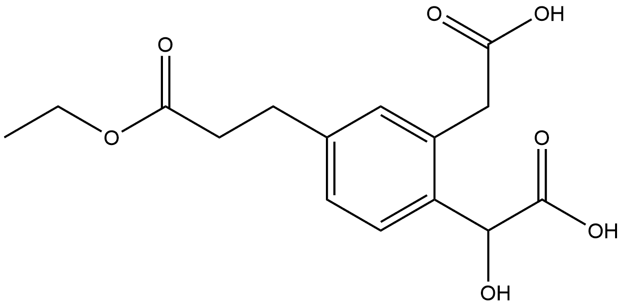 2-(Carboxymethyl)-4-(3-ethoxy-3-oxopropyl)mandelic acid Structure