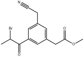 Methyl 3-(2-bromopropanoyl)-5-(cyanomethyl)phenylacetate Structure