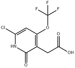 6-Chloro-2-hydroxy-4-(trifluoromethoxy)pyridine-3-acetic acid Structure