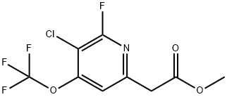 Methyl 3-chloro-2-fluoro-4-(trifluoromethoxy)pyridine-6-acetate Structure