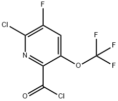 2-Chloro-3-fluoro-5-(trifluoromethoxy)pyridine-6-carbonyl chloride Structure