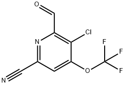 3-Chloro-6-cyano-4-(trifluoromethoxy)pyridine-2-carboxaldehyde Structure