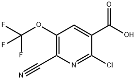 2-Chloro-6-cyano-5-(trifluoromethoxy)pyridine-3-carboxylic acid Structure