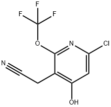 6-Chloro-4-hydroxy-2-(trifluoromethoxy)pyridine-3-acetonitrile Structure