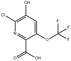 2-Chloro-3-hydroxy-5-(trifluoromethoxy)pyridine-6-carboxylic acid Structure