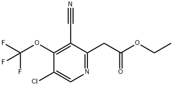 Ethyl 5-chloro-3-cyano-4-(trifluoromethoxy)pyridine-2-acetate Structure