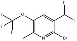 2-Bromo-3-(difluoromethyl)-6-methyl-5-(trifluoromethoxy)pyridine Structure