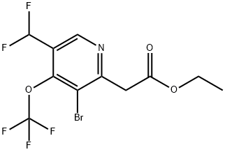 Ethyl 3-bromo-5-(difluoromethyl)-4-(trifluoromethoxy)pyridine-2-acetate Structure
