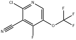 2-Chloro-3-cyano-4-fluoro-5-(trifluoromethoxy)pyridine Structure