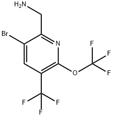 2-(Aminomethyl)-3-bromo-6-(trifluoromethoxy)-5-(trifluoromethyl)pyridine Structure