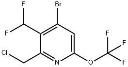 4-Bromo-2-(chloromethyl)-3-(difluoromethyl)-6-(trifluoromethoxy)pyridine Structure