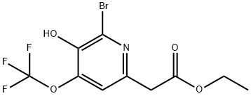 Ethyl 2-bromo-3-hydroxy-4-(trifluoromethoxy)pyridine-6-acetate Structure