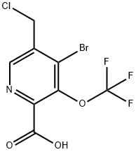 4-Bromo-5-(chloromethyl)-3-(trifluoromethoxy)pyridine-2-carboxylic acid Structure