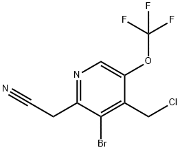 3-Bromo-4-(chloromethyl)-5-(trifluoromethoxy)pyridine-2-acetonitrile Structure