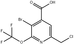 3-Bromo-6-(chloromethyl)-2-(trifluoromethoxy)pyridine-4-carboxylic acid Structure