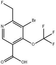 3-Bromo-2-(fluoromethyl)-4-(trifluoromethoxy)pyridine-5-carboxylic acid Structure