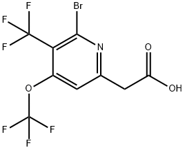 2-Bromo-4-(trifluoromethoxy)-3-(trifluoromethyl)pyridine-6-acetic acid Structure