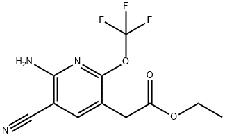 Ethyl 2-amino-3-cyano-6-(trifluoromethoxy)pyridine-5-acetate Structure