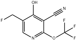 3-Cyano-5-(fluoromethyl)-4-hydroxy-2-(trifluoromethoxy)pyridine Structure