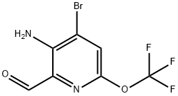 3-Amino-4-bromo-6-(trifluoromethoxy)pyridine-2-carboxaldehyde Structure