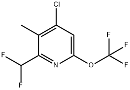 4-Chloro-2-(difluoromethyl)-3-methyl-6-(trifluoromethoxy)pyridine Structure