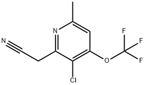 3-Chloro-6-methyl-4-(trifluoromethoxy)pyridine-2-acetonitrile Structure