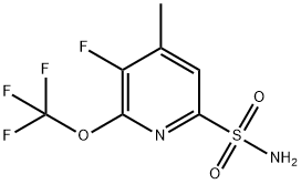 3-Fluoro-4-methyl-2-(trifluoromethoxy)pyridine-6-sulfonamide Structure