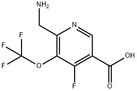 2-(Aminomethyl)-4-fluoro-3-(trifluoromethoxy)pyridine-5-carboxylic acid Structure