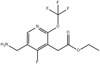 Ethyl 5-(aminomethyl)-4-fluoro-2-(trifluoromethoxy)pyridine-3-acetate Structure