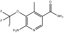 2-Amino-4-methyl-3-(trifluoromethoxy)pyridine-5-carboxamide Structure