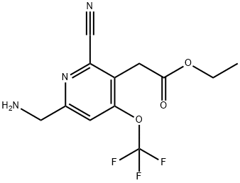 Ethyl 6-(aminomethyl)-2-cyano-4-(trifluoromethoxy)pyridine-3-acetate Structure