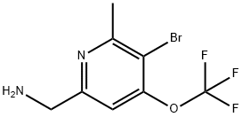 6-(Aminomethyl)-3-bromo-2-methyl-4-(trifluoromethoxy)pyridine Structure