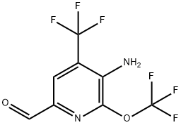 3-Amino-2-(trifluoromethoxy)-4-(trifluoromethyl)pyridine-6-carboxaldehyde Structure