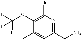 6-(Aminomethyl)-2-bromo-4-methyl-3-(trifluoromethoxy)pyridine Structure