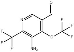 3-Amino-4-(trifluoromethoxy)-2-(trifluoromethyl)pyridine-5-carboxaldehyde Structure