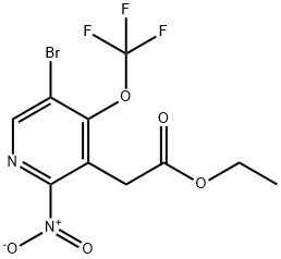 Ethyl 5-bromo-2-nitro-4-(trifluoromethoxy)pyridine-3-acetate Structure