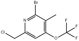 2-Bromo-6-(chloromethyl)-3-methyl-4-(trifluoromethoxy)pyridine Structure